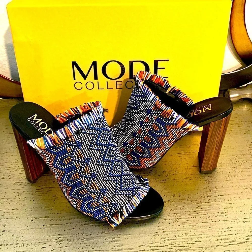 NEW THE MODE COLLECTIVE SANDSTONE HIGH HEEL MULES - Picture 4 of 9
